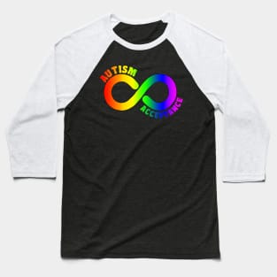 Autism Acceptance With Rainbow Infinity Symbol Baseball T-Shirt